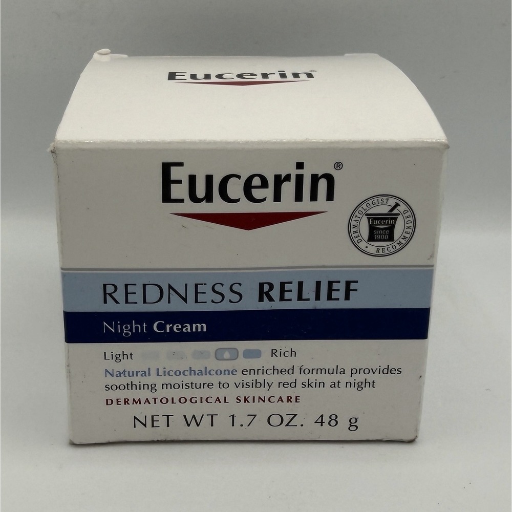 Eucerin REDNESS RELIEF Night Cream 1.7oz Dermatological sensitive Skincare NIB